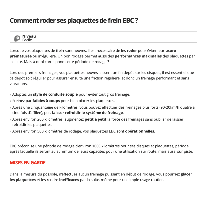 PDF rodage de plaquette de frein EBC